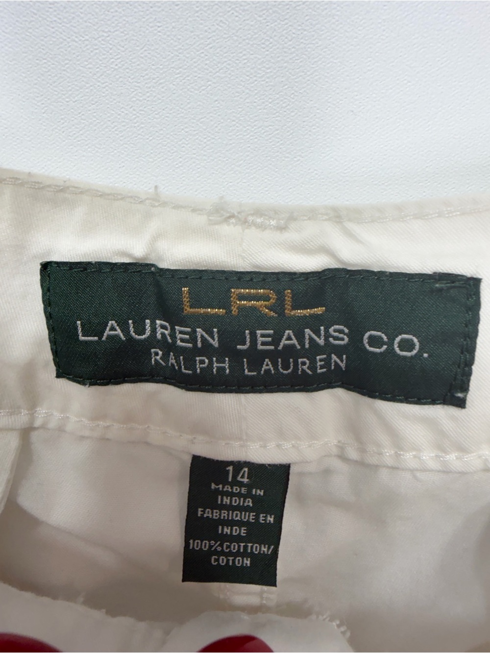 Lauren Ralph Lauren White Cotton Straight Leg Pants Size 14 - Picture 10 of 12